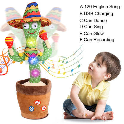 Dancing & Talking Cactus - Electronic Toy that Sings, Records, and Repeats What You Say, with Lights & Sounds - Fun Gift for Kids