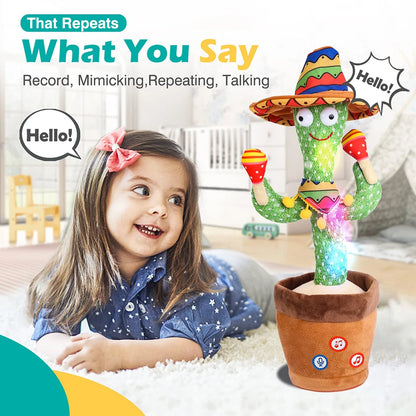 Dancing & Talking Cactus - Electronic Toy that Sings, Records, and Repeats What You Say, with Lights & Sounds - Fun Gift for Kids