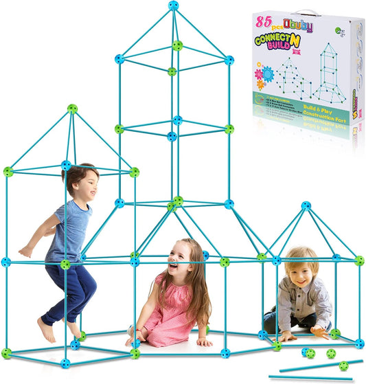 Kids Fort Building Kit Construction STEM Toys for 5 6 7 8 9 10 11 12 Years Old Boys and Girls Ultimate Forts Builder Gift Build DIY Building Educational Learning Toy for Indoor & Outdoor